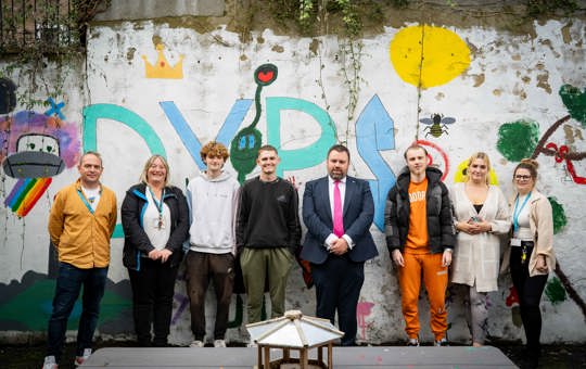 Chris Loder with customers and colleagues at Young People's Service in Fordington