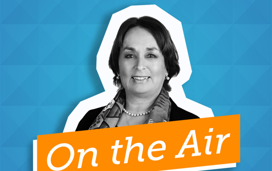 Sheila Collins on a graphic for Stonewater's On the Air podcast