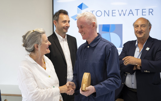 Blunden Prize winner accepting his trophy
