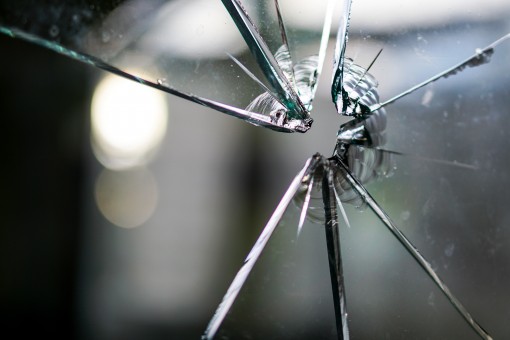 Close-up of cracked glass