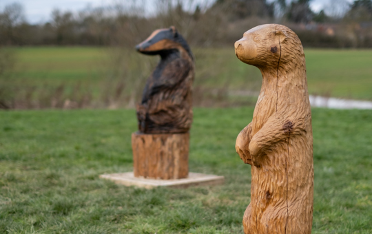 Wooden sculptures of animals