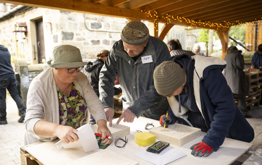 Patrick Walls, winner of the Blunden Prize, hosting a craft workshop