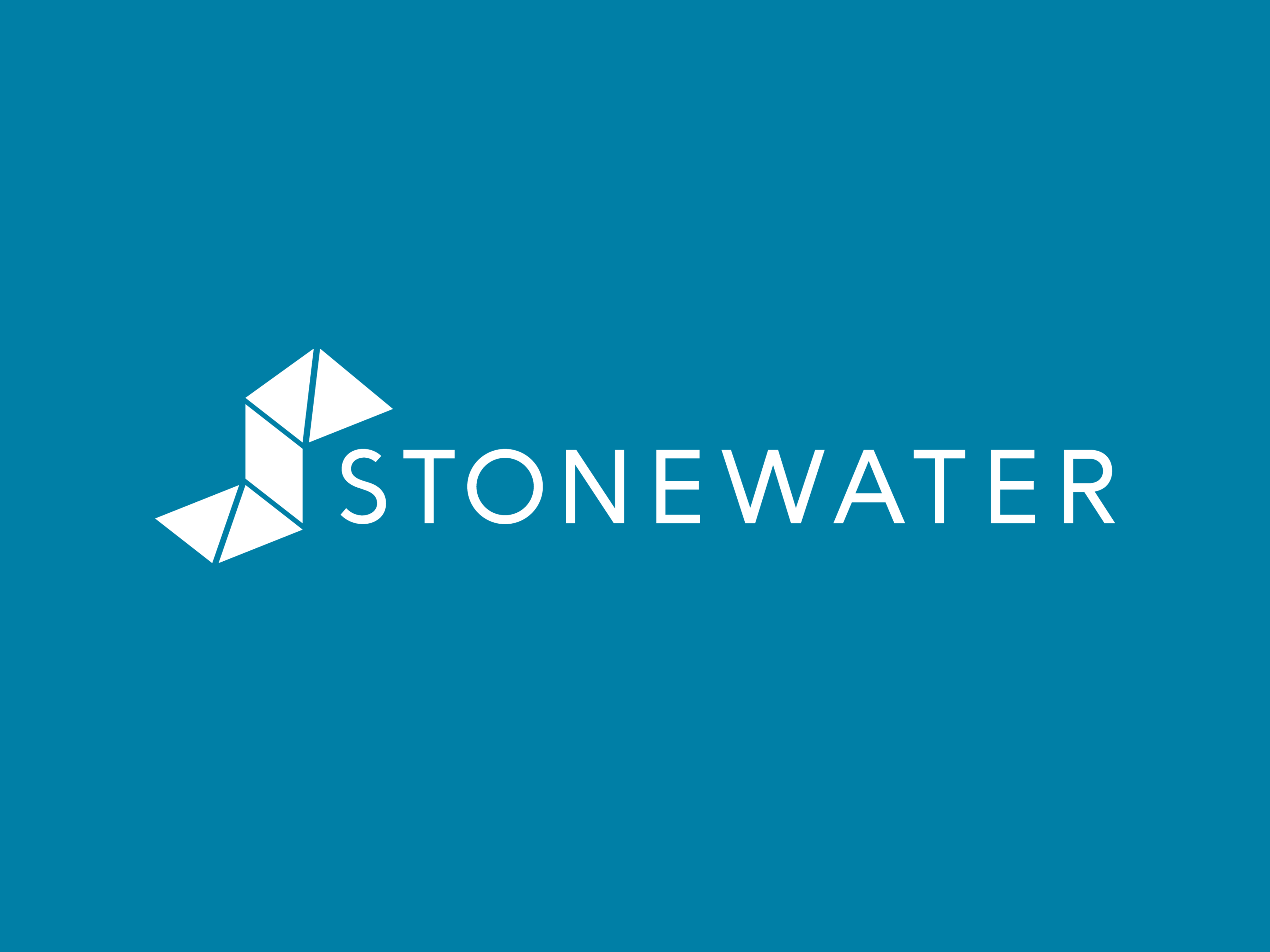 Blue background with Stonewater logo